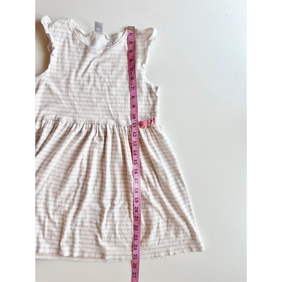 Girls' PETIT BATEAU White Pink Striped Cotton Jersey Tank Dress, Size 10 - Picture 12 of 13